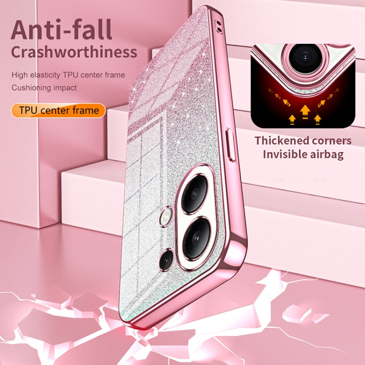 For Xiaomi Redmi Note 10/Note 10S Gradient Glitter Powder Electroplated Phone Case(Pink) - Xiaomi Cases by PMC TechLife | Online Shopping South Africa | PMC TechLife | Buy Now Pay Later Mobicred