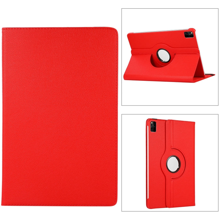 For Lenovo Tab M11 / Xiaoxin Pad 11 2024 360 Degree Rotation Litchi Texture Leather Tablet Case(Red) - Lenovo by PMC Jewellery | Online Shopping South Africa | PMC Jewellery | Buy Now Pay Later Mobicred