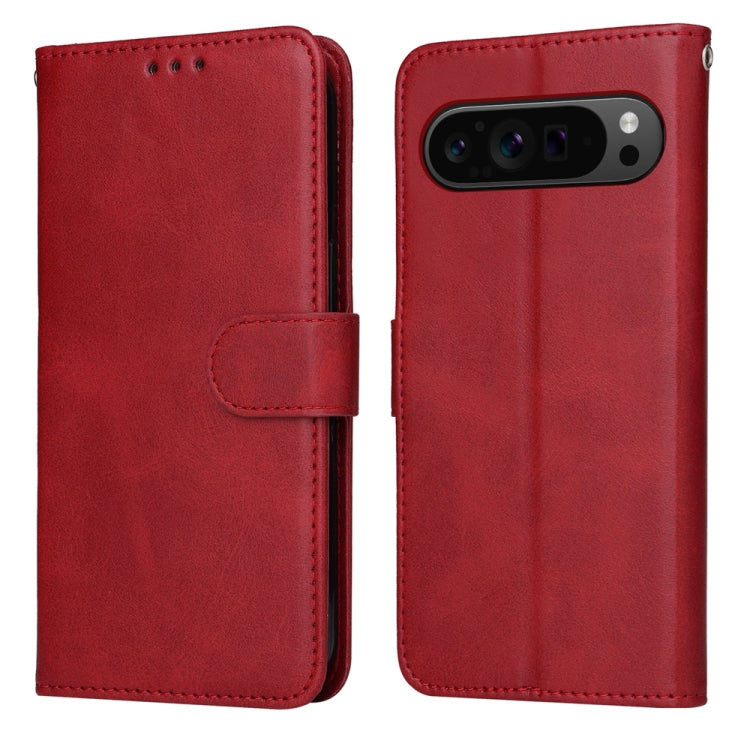 For Google Pixel 9 Pro Classic Calf Texture Flip Leather Phone Case(Red) - Google Cases by PMC Jewellery | Online Shopping South Africa | PMC Jewellery | Buy Now Pay Later Mobicred