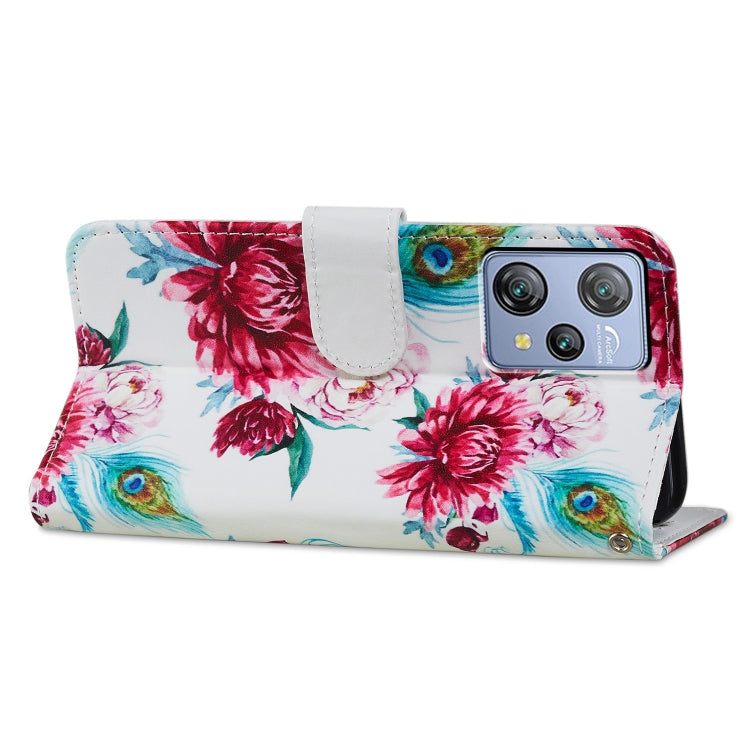 For Blackview A53 Pro Painted Pattern Horizontal Flip Leather Phone Case(Peacock Flower) - More Brand by PMC Jewellery | Online Shopping South Africa | PMC Jewellery | Buy Now Pay Later Mobicred