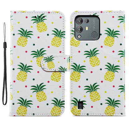 For Blackview A55 Pro Painted Pattern Horizontal Flip Leather Phone Case(Pineapple) - More Brand by PMC Jewellery | Online Shopping South Africa | PMC Jewellery | Buy Now Pay Later Mobicred