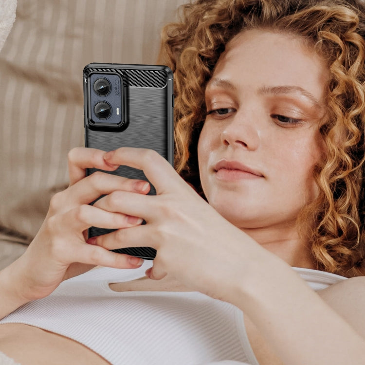 For Motorola Edge 2024 Carbon Fiber Brushed Texture TPU Phone Case(Black) - Motorola Cases by PMC Jewellery | Online Shopping South Africa | PMC Jewellery | Buy Now Pay Later Mobicred