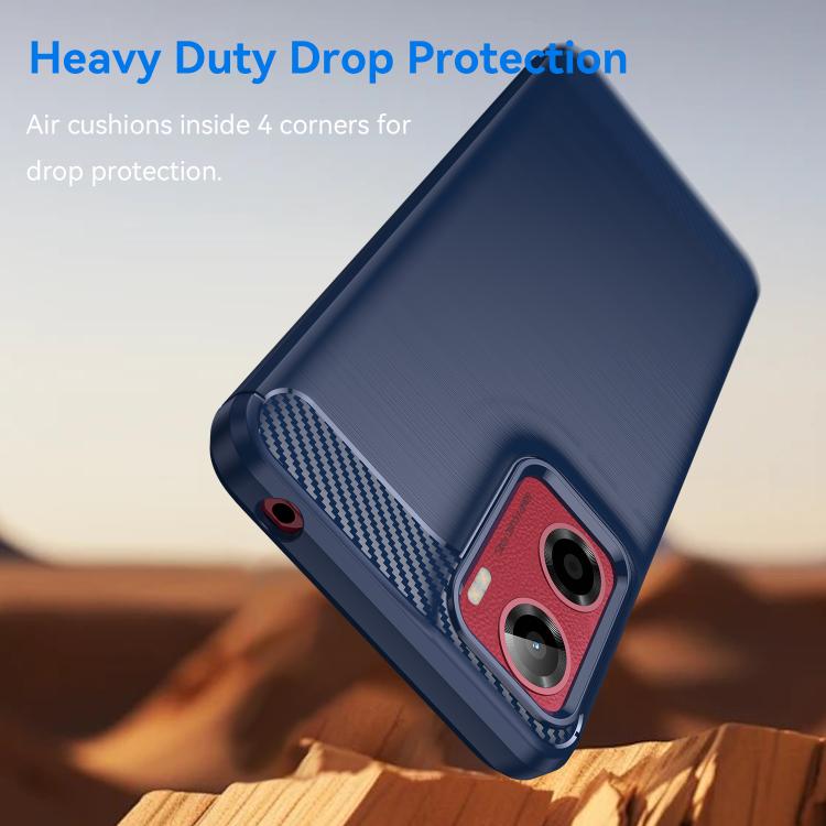 For Motorola Moto G05 Carbon Fiber Brushed Texture TPU Phone Case(Blue) - free shipping - PMC TechLife - Order now!