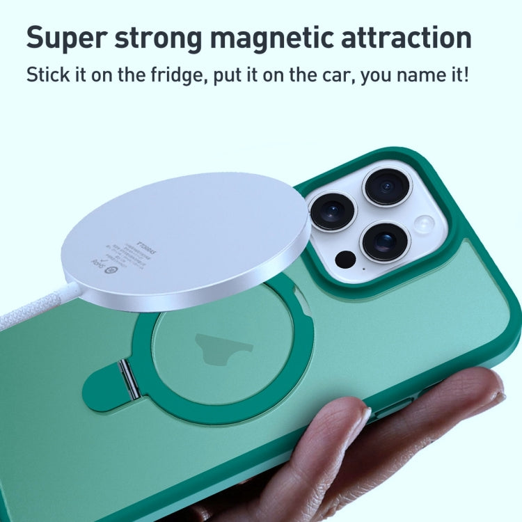 For iPhone 12 Pro MagSafe Magnetic Holder Phone Case(Dark Green) - iPhone 12 / 12 Pro Cases by PMC Jewellery | Online Shopping South Africa | PMC Jewellery