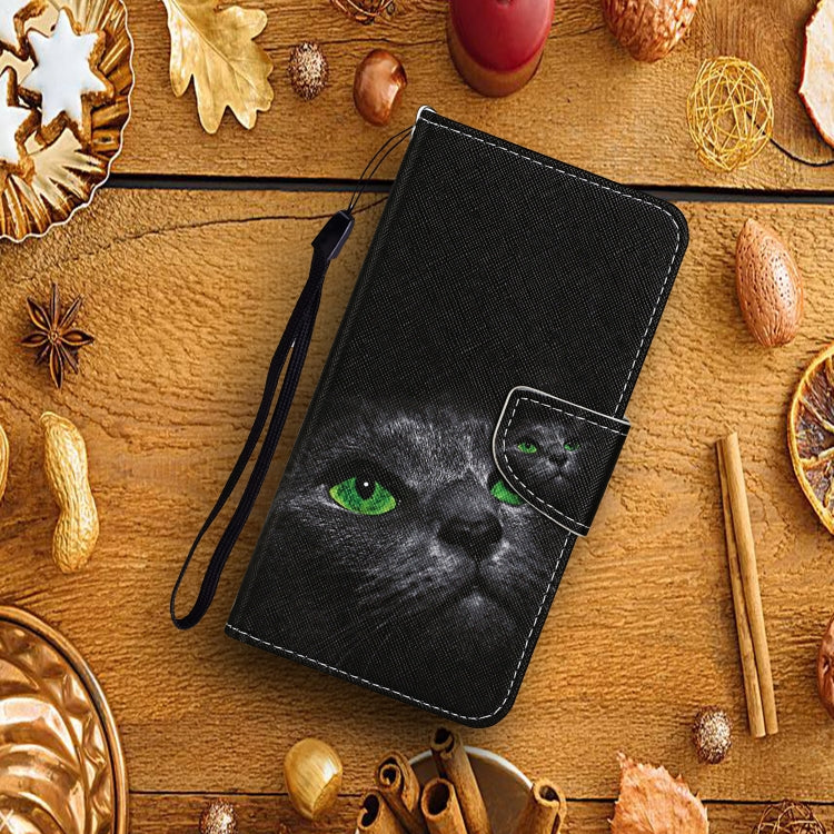 For Xiaomi Redmi Note 13 Pro 5G Colored Drawing Pattern Leather Phone Case(Black Cat) - Note 13 Pro Cases by PMC TechLife | Online Shopping South Africa | PMC TechLife | Buy Now Pay Later Mobicred
