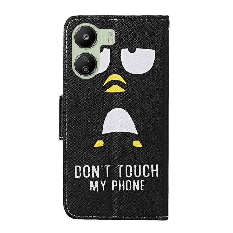 For Xiaomi Redmi 13C Colored Drawing Pattern Leather Phone Case(Penguin) - 13C Cases by PMC TechLife | Online Shopping South Africa | PMC TechLife | Buy Now Pay Later Mobicred