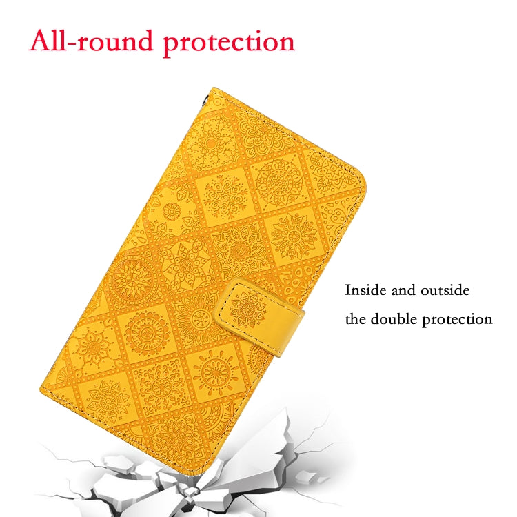 For Google Pixel 9 / 9 Pro Ethnic Style Embossed Pattern Leather Phone Case(Yellow) - Google Cases by PMC Jewellery | Online Shopping South Africa | PMC Jewellery | Buy Now Pay Later Mobicred