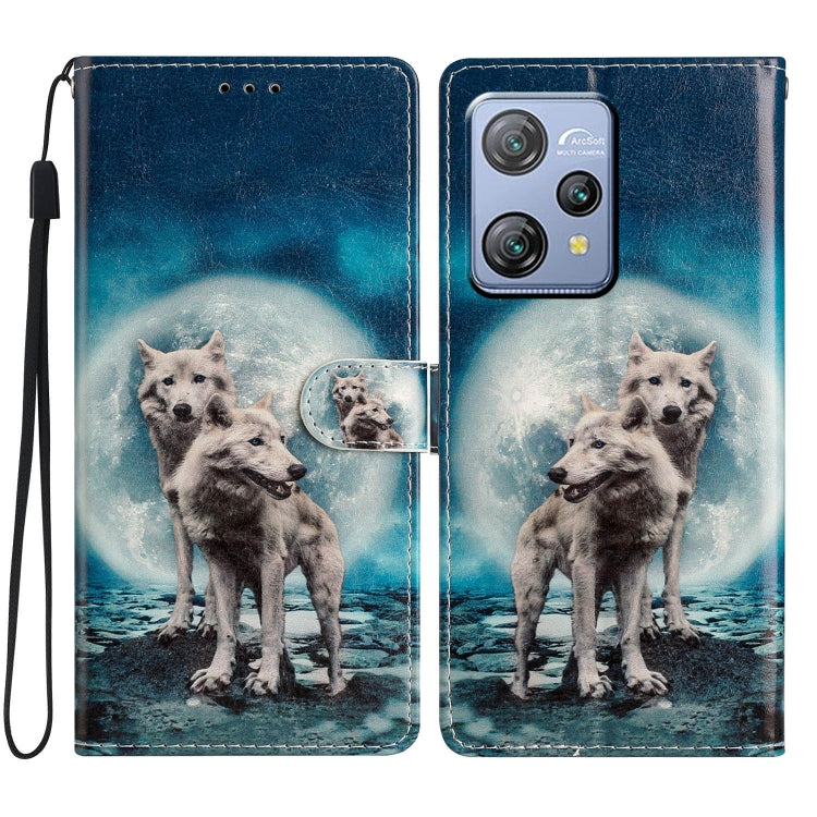 For Blackview A53 Pro Colored Drawing Leather Phone Case(Twin Wolves) - More Brand by PMC Jewellery | Online Shopping South Africa | PMC Jewellery | Buy Now Pay Later Mobicred