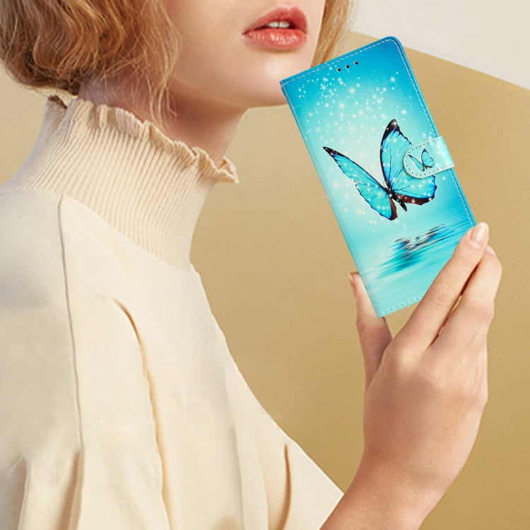 For TCL 40 SE Colored Drawing Leather Phone Case(Blue Butterfly) - More Brand by PMC TechLife | Online Shopping South Africa | PMC TechLife | Buy Now Pay Later Mobicred