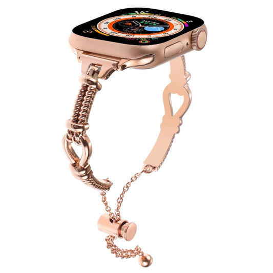 For Apple Watch Series 4 44mm Twist Metal Bracelet Chain Watch Band(Rose Gold) - Watch Bands by PMC Jewellery | Online Shopping South Africa | PMC Jewellery