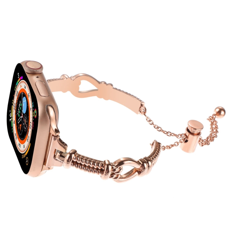 For Apple Watch Series 3 38mm Twist Metal Bracelet Chain Watch Band(Rose Gold) - Watch Bands by PMC Jewellery | Online Shopping South Africa | PMC Jewellery