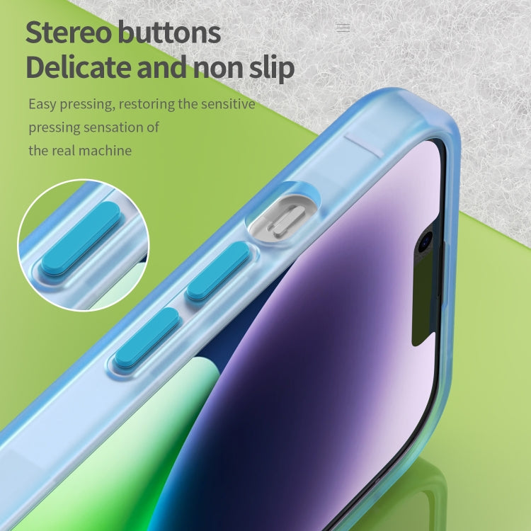 For iPhone 14 Plus MagSafe Frosted Translucent TPU + PC Full Coverage Phone Case(Blue) - iPhone 14 Plus Cases by PMC TechLife | Online Shopping South Africa | PMC TechLife