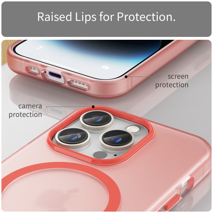 For iPhone 15 Pro MagSafe Frosted Translucent TPU + PC Full Coverage Phone Case(Red) - iPhone 15 Pro Cases by PMC TechLife | Online Shopping South Africa | PMC TechLife