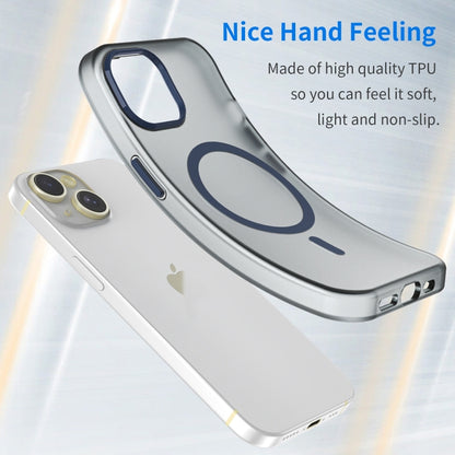 For iPhone 16 Plus MagSafe Frosted Translucent TPU + PC Full Coverage Phone Case(Dark Blue) - iPhone 16 Plus Cases by PMC Jewellery | Online Shopping South Africa | PMC Jewellery | Buy Now Pay Later Mobicred