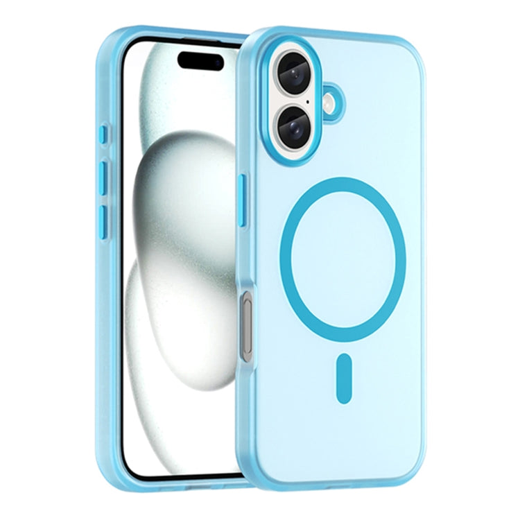 For iPhone 16 Plus MagSafe Frosted Translucent TPU + PC Full Coverage Phone Case(Blue) - free shipping - PMC TechLife - Order now!