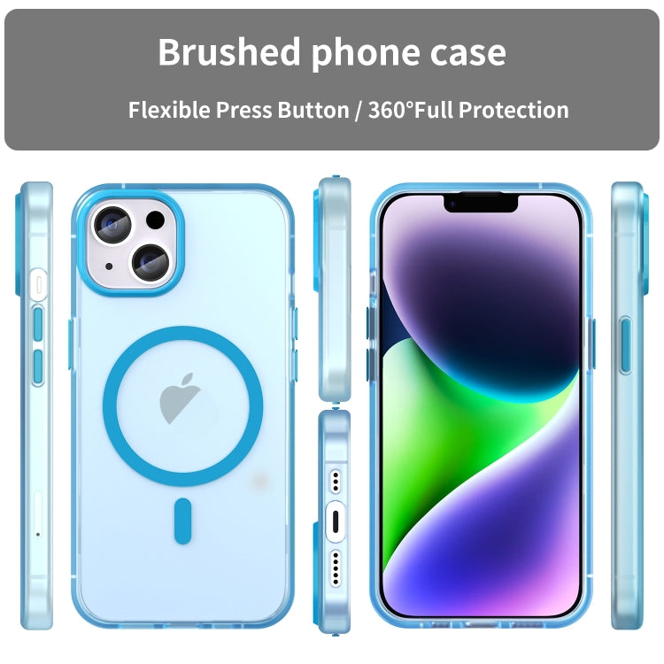 For iPhone 16 Plus MagSafe Frosted Translucent TPU + PC Full Coverage Phone Case(Blue) - iPhone 16 Plus Cases by PMC Jewellery | Online Shopping South Africa | PMC Jewellery | Buy Now Pay Later Mobicred