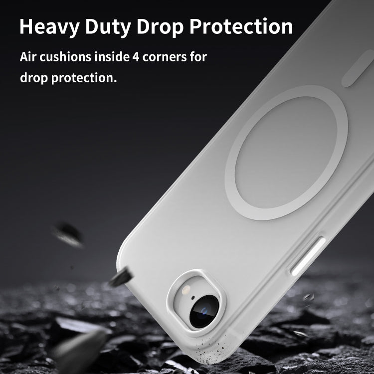 For iPhone 16e MagSafe Frosted Translucent TPU + PC Full Coverage Phone Case(White) - iPhone 16e Cases by PMC TechLife | Online Shopping South Africa | PMC TechLife | Buy Now Pay Later Mobicred