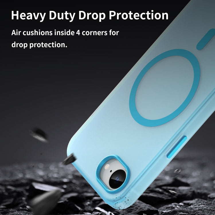 For iPhone 16e MagSafe Frosted Translucent TPU + PC Full Coverage Phone Case(Blue) - iPhone 16e Cases by PMC TechLife | Online Shopping South Africa | PMC TechLife | Buy Now Pay Later Mobicred