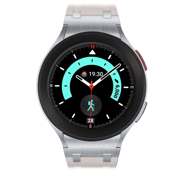 For Samsung Galaxy watch 4 / 5 / 6 AP Series Liquid Silicone Watch Band(Silver Starlight) - Watch Bands by PMC TechLife | Online Shopping South Africa | PMC TechLife