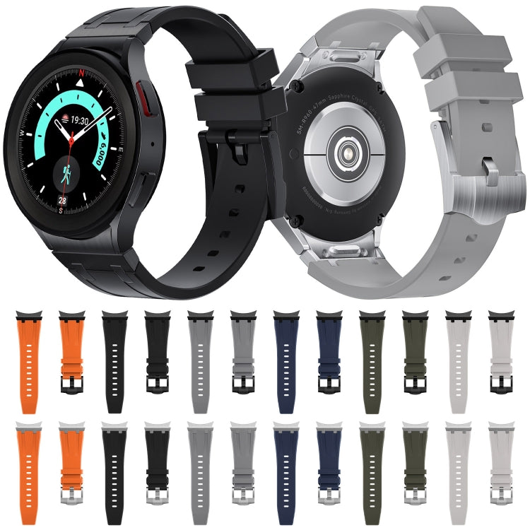 For Samsung Galaxy watch 4 / 5 / 6 AP Series Liquid Silicone Watch Band(Black Grey) - Watch Bands by PMC TechLife | Online Shopping South Africa | PMC TechLife