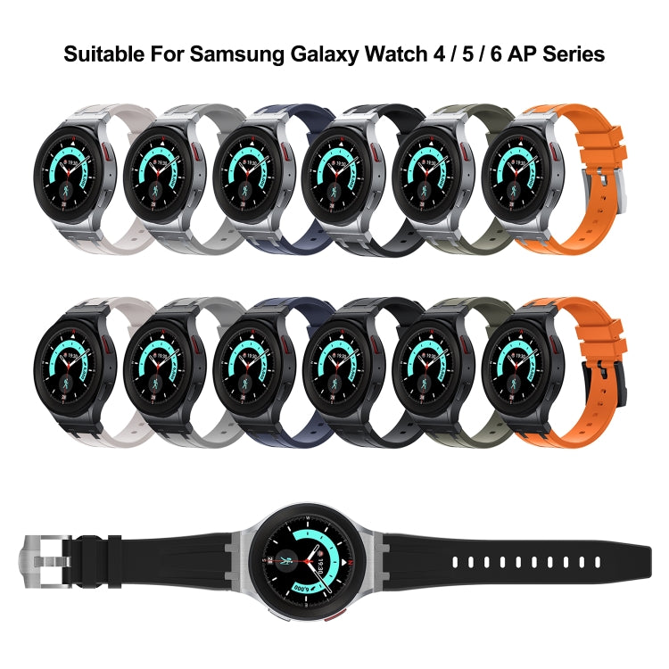 For Samsung Galaxy watch 4 / 5 / 6 AP Series Liquid Silicone Watch Band(Silver Blue) - Watch Bands by PMC TechLife | Online Shopping South Africa | PMC TechLife