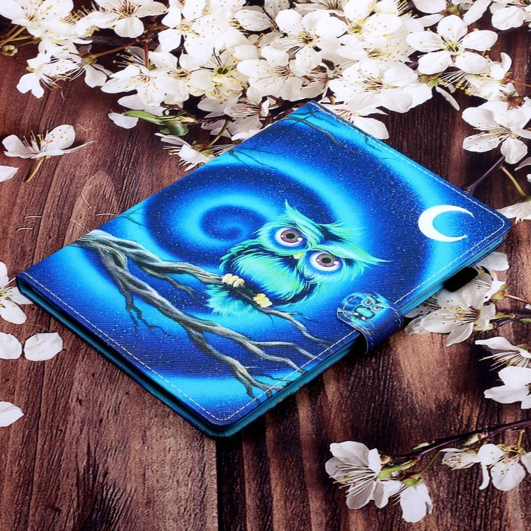 For Lenovo Tab M11/ Xiaoxin Pad 11 2024 Coloured Drawing Stitching Smart Leather Tablet Case(Moon Owl) - Lenovo by PMC Jewellery | Online Shopping South Africa | PMC Jewellery | Buy Now Pay Later Mobicred