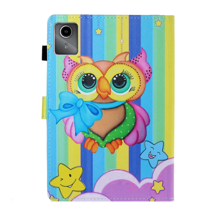 For Lenovo Tab M11/ Xiaoxin Pad 11 2024 Coloured Drawing Stitching Smart Leather Tablet Case(Rainbow Owl) - Lenovo by PMC Jewellery | Online Shopping South Africa | PMC Jewellery | Buy Now Pay Later Mobicred