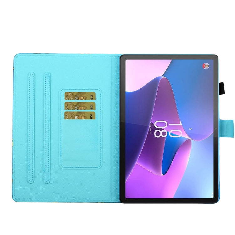 For Lenovo Tab M11/ Xiaoxin Pad 11 2024 Coloured Drawing Stitching Smart Leather Tablet Case(Blue Owl) - Lenovo by PMC Jewellery | Online Shopping South Africa | PMC Jewellery | Buy Now Pay Later Mobicred