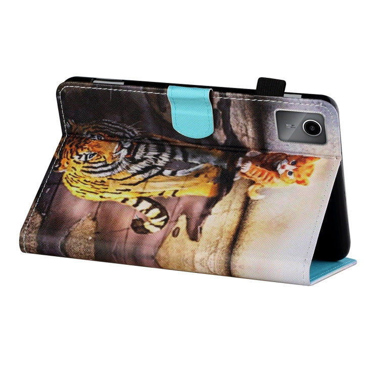 For Lenovo Tab M11/ Xiaoxin Pad 11 2024 Coloured Drawing Stitching Smart Leather Tablet Case(Cat and Tiger) - Lenovo by PMC Jewellery | Online Shopping South Africa | PMC Jewellery | Buy Now Pay Later Mobicred