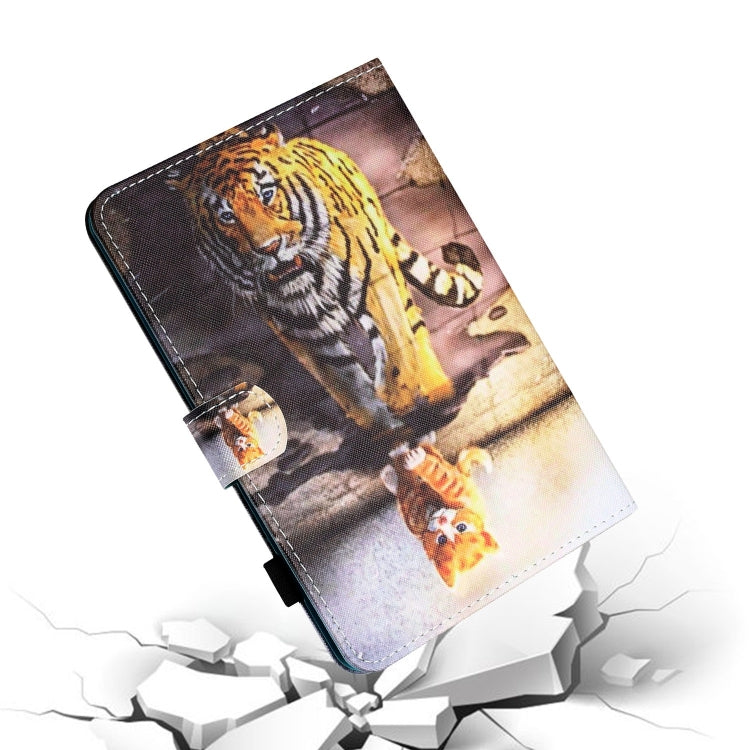 For Lenovo Tab M11/ Xiaoxin Pad 11 2024 Coloured Drawing Stitching Smart Leather Tablet Case(Cat and Tiger) - Lenovo by PMC Jewellery | Online Shopping South Africa | PMC Jewellery | Buy Now Pay Later Mobicred