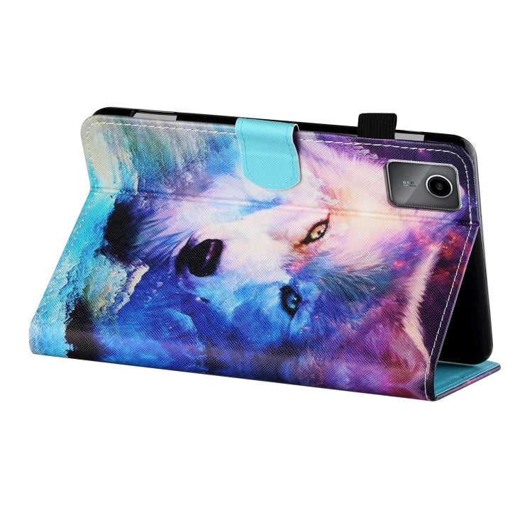 For Lenovo Tab M11/ Xiaoxin Pad 11 2024 Coloured Drawing Stitching Smart Leather Tablet Case(Wolf) - Lenovo by PMC Jewellery | Online Shopping South Africa | PMC Jewellery | Buy Now Pay Later Mobicred
