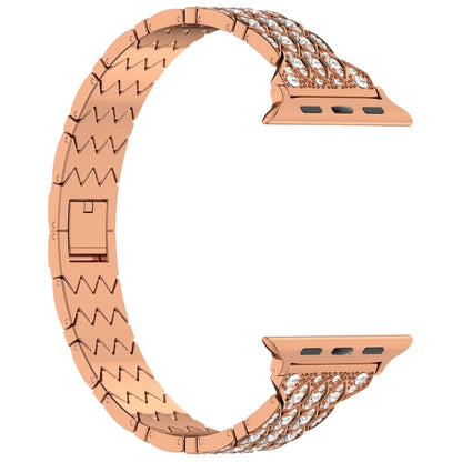 For Apple Watch Ultra 49mm Devil Eye Diamond Bracelet Metal Watch Band(Rose Gold) - Watch Bands by PMC Jewellery | Online Shopping South Africa | PMC Jewellery