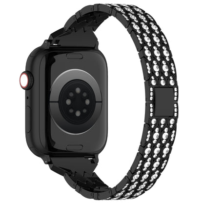 For Apple Watch SE 40mm Devil Eye Diamond Bracelet Metal Watch Band(Black) - Watch Bands by PMC Jewellery | Online Shopping South Africa | PMC Jewellery