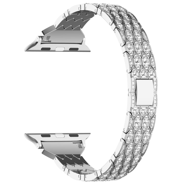 For Apple Watch SE 40mm Devil Eye Diamond Bracelet Metal Watch Band(Silver) - Watch Bands by PMC TechLife | Online Shopping South Africa | PMC TechLife