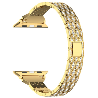 For Apple Watch Series 3 38mm Devil Eye Diamond Bracelet Metal Watch Band(Gold) - Watch Bands by PMC Jewellery | Online Shopping South Africa | PMC Jewellery