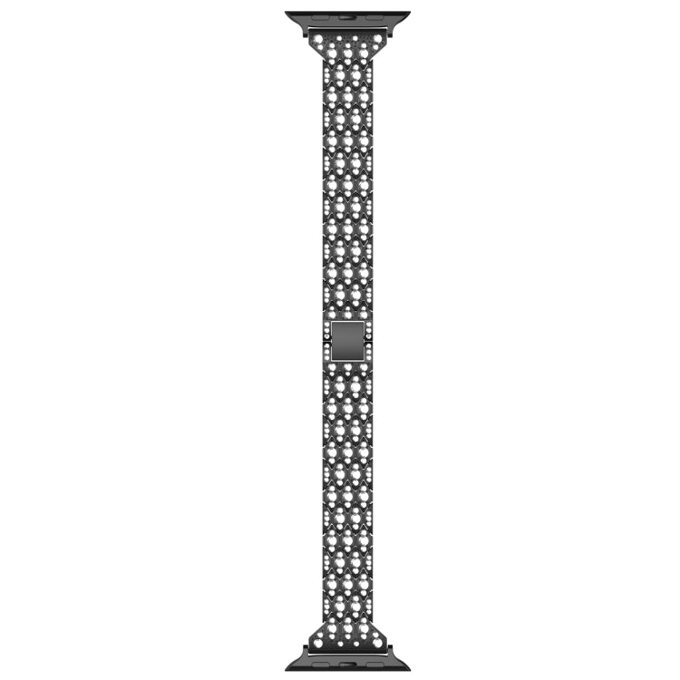 For Apple Watch 38mm Devil Eye Diamond Bracelet Metal Watch Band(Gold) - Watch Bands by PMC TechLife | Online Shopping South Africa | PMC TechLife