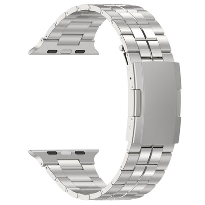 For Apple Watch SE 2023 40mm Tortoise Buckle Titanium Steel Watch Band(Silver) - Watch Bands by PMC Jewellery | Online Shopping South Africa | PMC Jewellery