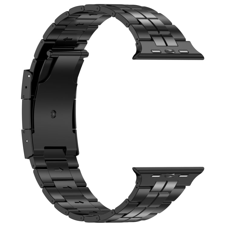 For Apple Watch Series 5 44mm Tortoise Buckle Titanium Steel Watch Band(Black) - Watch Bands by PMC Jewellery | Online Shopping South Africa | PMC Jewellery