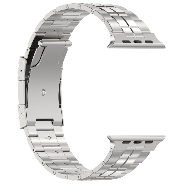 For Apple Watch Series 3 38mm Tortoise Buckle Titanium Steel Watch Band(Silver) - Watch Bands by PMC Jewellery | Online Shopping South Africa | PMC Jewellery