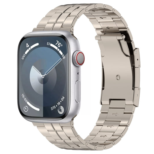 For Apple Watch Series 3 42mm Tortoise Buckle Titanium Steel Watch Band(Starlight) - Watch Bands by PMC Jewellery | Online Shopping South Africa | PMC Jewellery