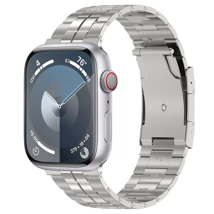 For Apple Watch Series 3 42mm Tortoise Buckle Titanium Steel Watch Band(Silver) - Watch Bands by PMC Jewellery | Online Shopping South Africa | PMC Jewellery