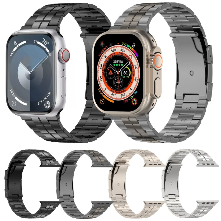 For Apple Watch 38mm Tortoise Buckle Titanium Steel Watch Band(Grey) - Watch Bands by PMC TechLife | Online Shopping South Africa | PMC TechLife
