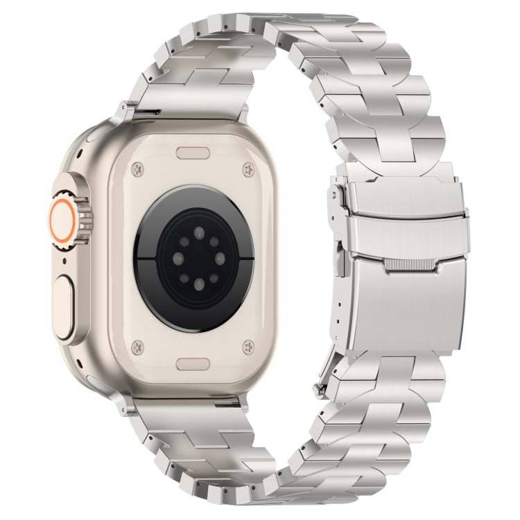 For Apple Watch Ultra 49mm Butterfly Type Titanium Steel Watch Band(Silver) - Watch Bands by PMC TechLife | Online Shopping South Africa | PMC TechLife