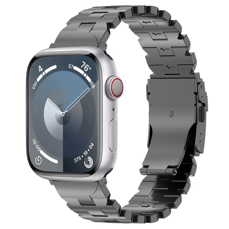 For Apple Watch Series 8 45mm Butterfly Type Titanium Steel Watch Band(Grey) - Watch Bands by PMC Jewellery | Online Shopping South Africa | PMC Jewellery