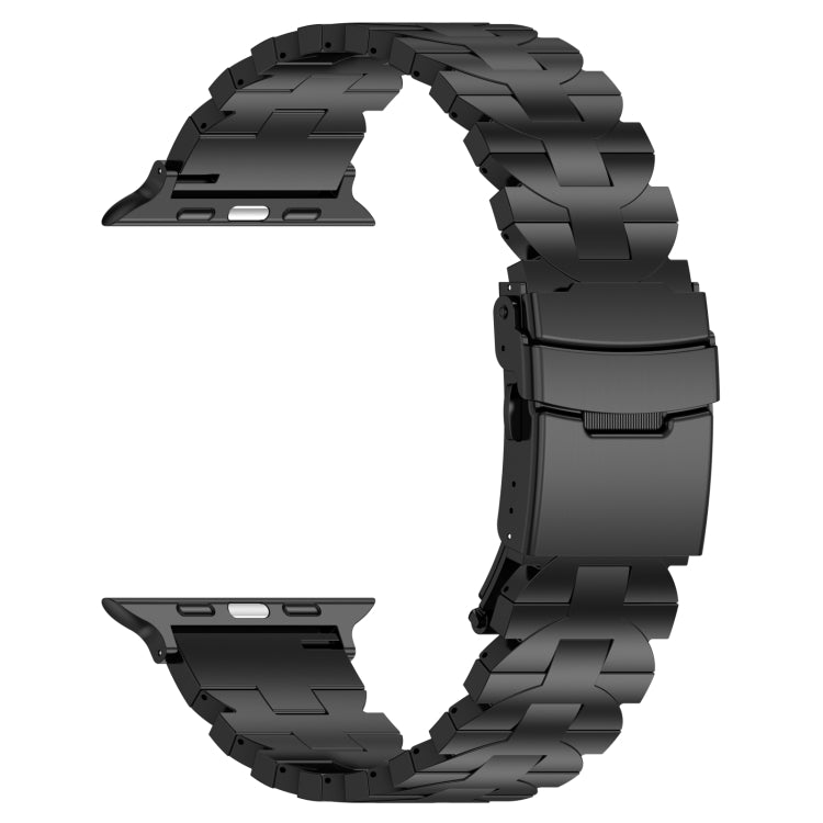 For Apple Watch SE 44mm Butterfly Type Titanium Steel Watch Band(Black) - Watch Bands by PMC TechLife | Online Shopping South Africa | PMC TechLife
