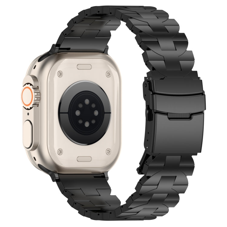 For Apple Watch SE 44mm Butterfly Type Titanium Steel Watch Band(Black) - Watch Bands by PMC TechLife | Online Shopping South Africa | PMC TechLife