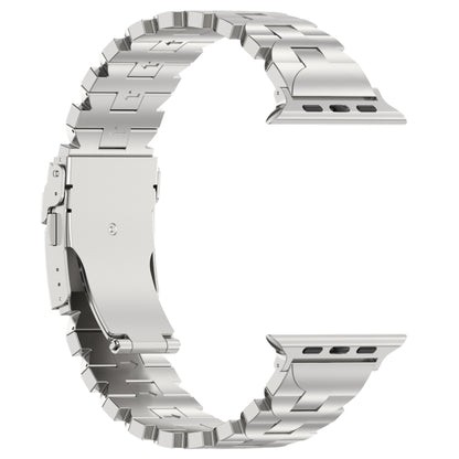 For Apple Watch Series 6 44mm Butterfly Type Titanium Steel Watch Band(Silver) - Watch Bands by PMC Jewellery | Online Shopping South Africa | PMC Jewellery