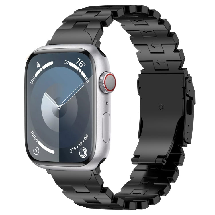 For Apple Watch Series 2 38mm Butterfly Type Titanium Steel Watch Band(Black) - Watch Bands by PMC TechLife | Online Shopping South Africa | PMC TechLife