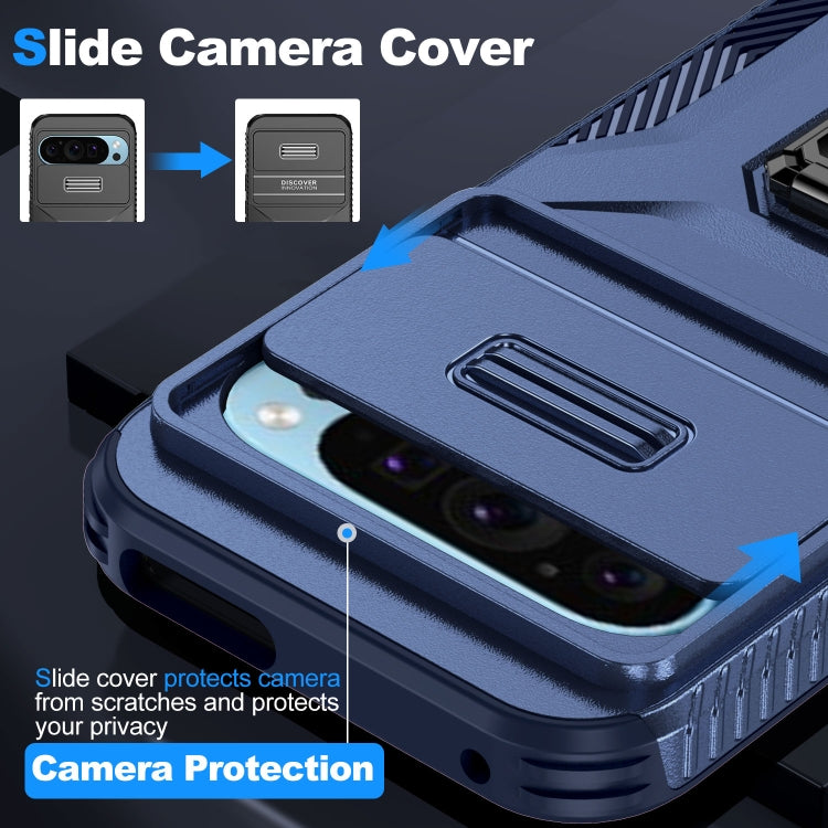 For Google Pixel 9 / Pixel 9 Pro Sliding Camshield Holder Phone Case(Blue) - Google Cases by PMC TechLife | Online Shopping South Africa | PMC TechLife | Buy Now Pay Later Mobicred