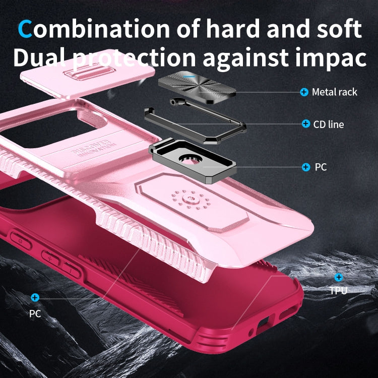 For Google Pixel 9 Pro XL Sliding Camshield Holder Phone Case(Pink + Rose Red) - Google Cases by PMC TechLife | Online Shopping South Africa | PMC TechLife | Buy Now Pay Later Mobicred